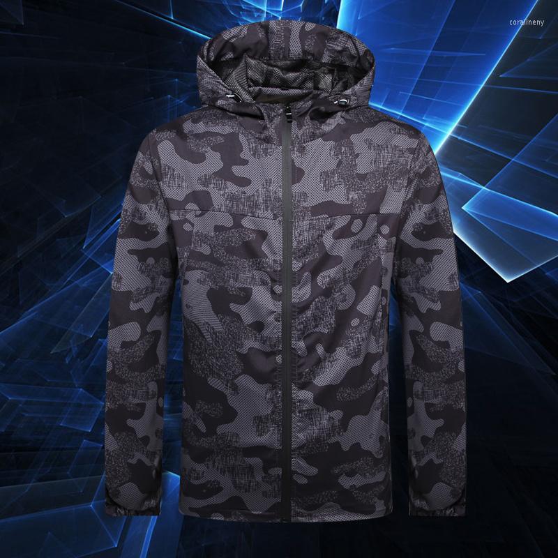 

Men's Jackets Mens Hooded Camouflage Jacket Men 2022 Spring Autumn Windbreaker Black Loose Coats Casual Sports For, Blue jacket men