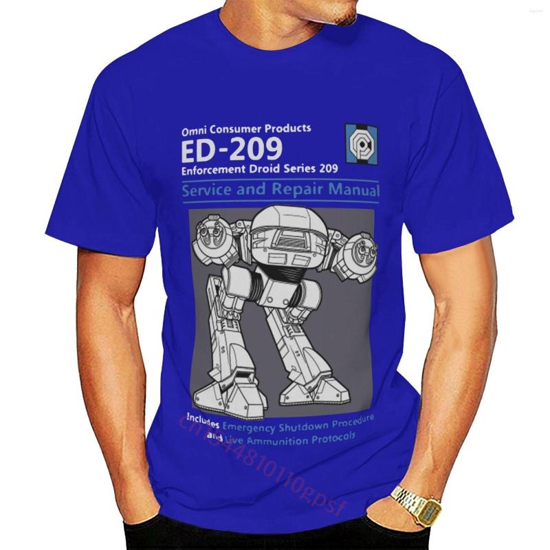 

Men' T Shirts T-Shirt Cotton Tee Shirt ED-209 Service And Repair Manual Robocop Blue Short Sleeve O-Neck Summer Tops Tees, Black