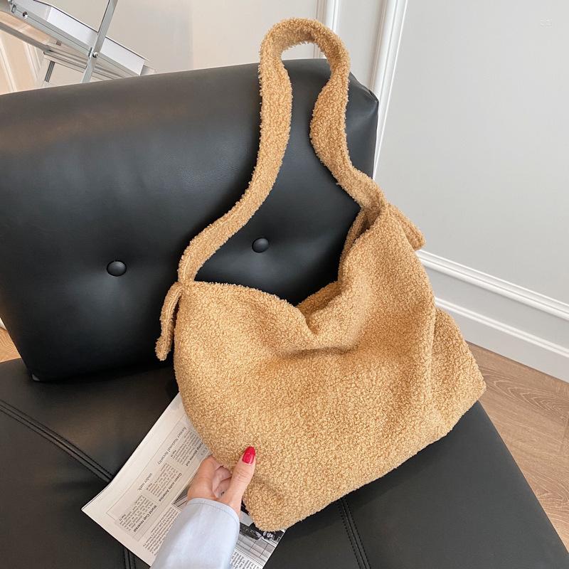 

Evening Bags Female Bag Simple Fashion Soft Felt Shopping Large Capacity One-shoulder Messenger Handbag, Grey