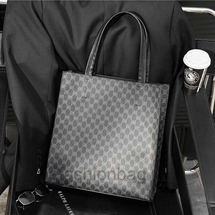 

Factory wholesale men brand shoulder bag classic printed business handbag street trend vertical plaid handbags personalized color matching, Khaki2