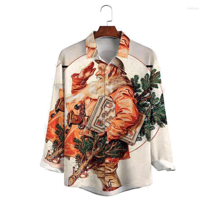 

Men' Casual Shirts Men' Christmas Graphic Print Long Sleeve Shirt, Sky blue