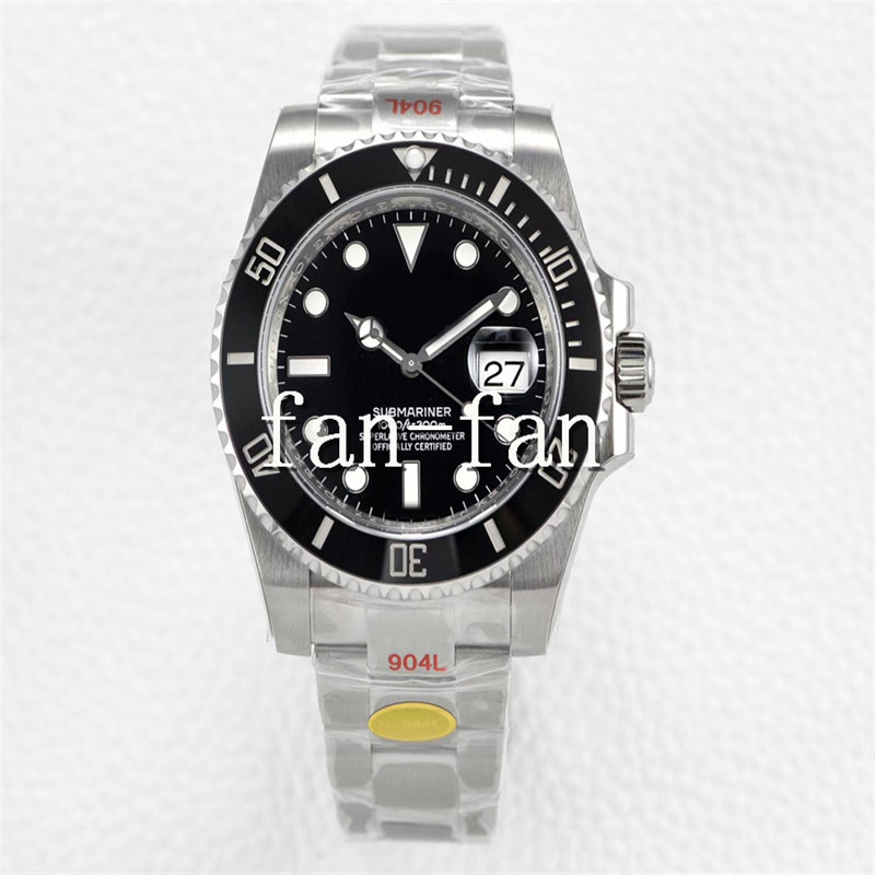 

A Factory Wristwatch 40mm Date Men's Black Watch 116610LN 116610 Service Stickers Discontinued 3135 Movement utomatic mechanical Mens watches, White