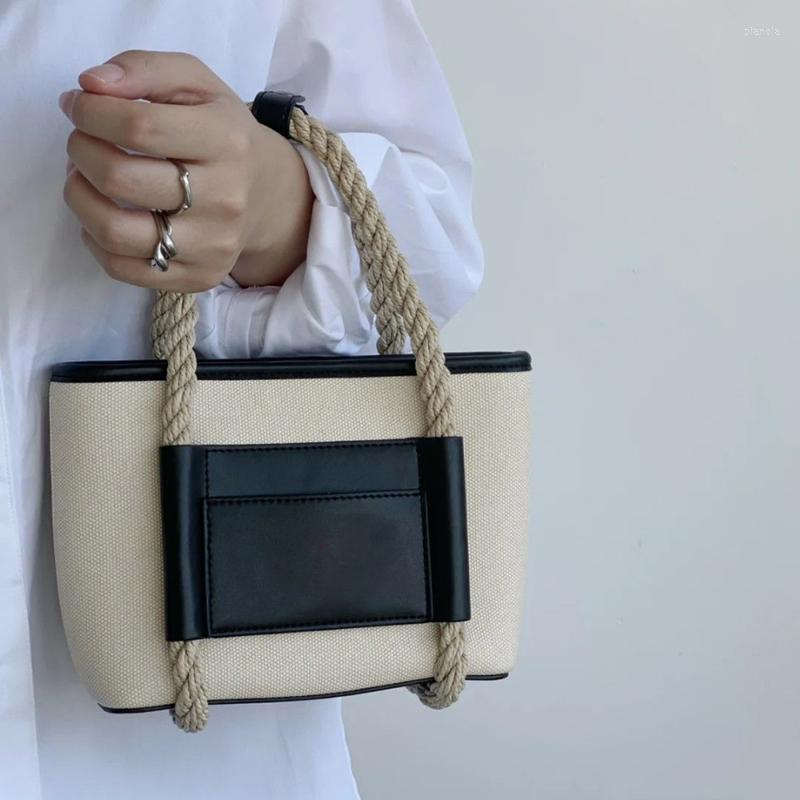 

Evening Bags Women Shoulder Bag Rope Handbags Female Tote Personality Bucket Shopper Sac, Black