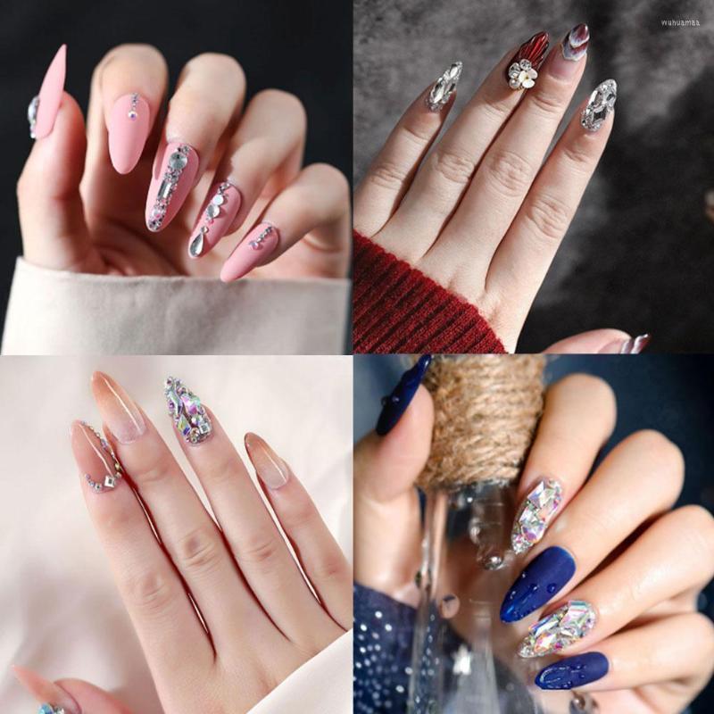 

Nail Glitter 1Box 3D Rhinestones AB Flat Back Shiny Stones Size Accessory Mixed Gems Fake Art Decoration Cr Y7J2