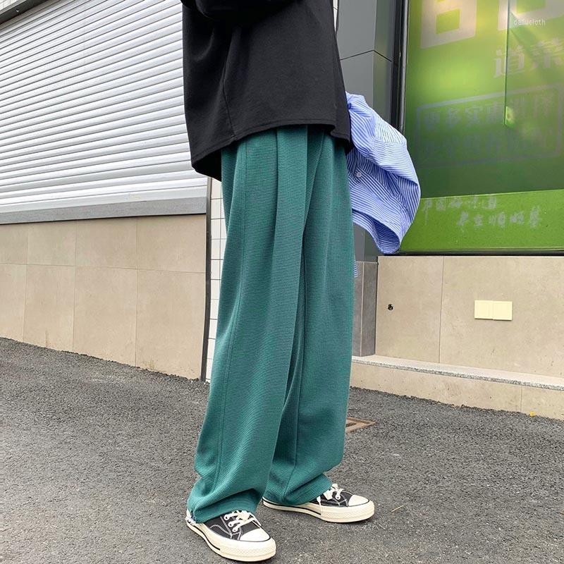 

Men's Pants Autumn 4 Colors Casual Men Fashion Plaid Sweatpants Streetwear Loose Straight Mens Joggers Trousers -2XL, Black