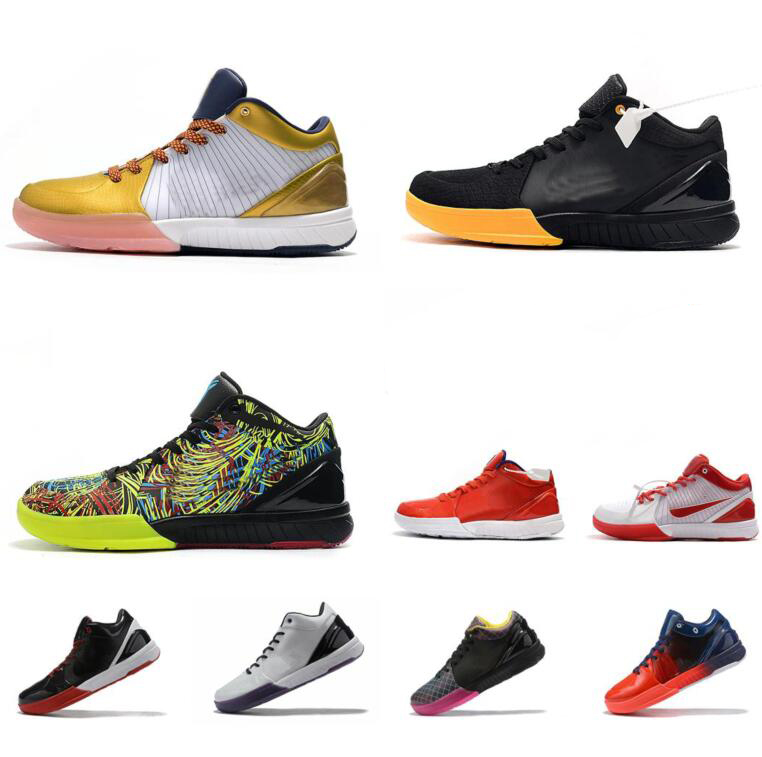 

Mens mamba 4 protro basketball shoes KBS ZK4 bryants 4s sneakers UNDFTD Black Wizenard Gold White USA Carpe Diem KB4, 1#