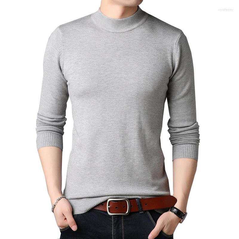 

Men's Sweaters Men Brand Sweater Autumn Slim Casual Solid Color Turtelneck Youth Knitwear Plus Size, Beige