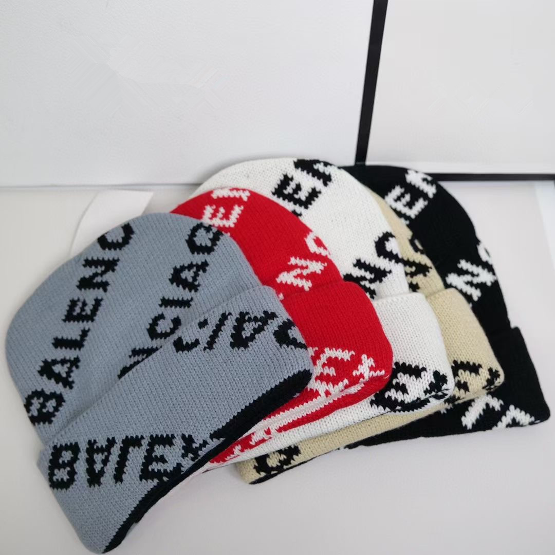 

Luxury beanies designer Winter Bean men and women Balenciaga Fashion design knit hats fall woolen cap letter jacquard unisex warm skull hat