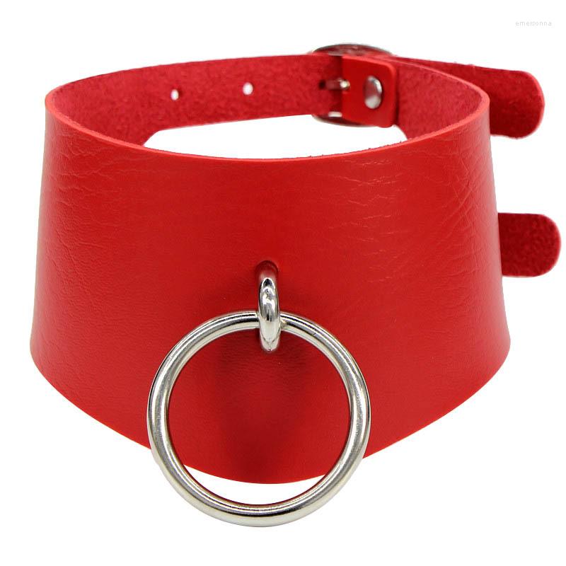 

Choker Exaggerated Punk O-Shaped Ring Necklace Foreign Trade Ornament Street Shooting Nightclub PU Leather Collar