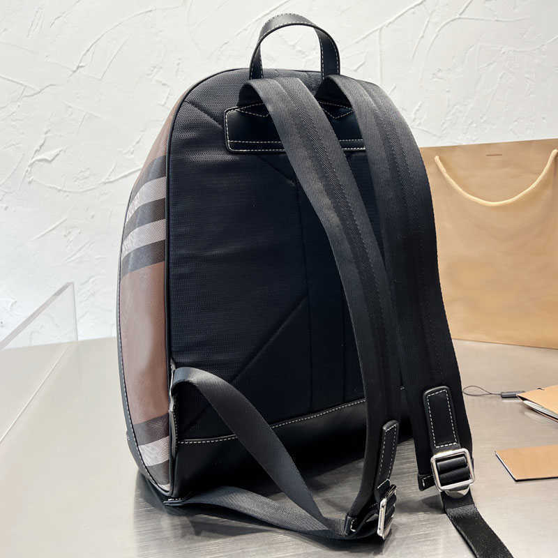 

Backpack Style Check Lady Shoulder Bag Women Handbag Fashion Plaid Cowhide Genuine Leather Zipper Letter Print High Quality Large Capacity Tartan trendy, Split