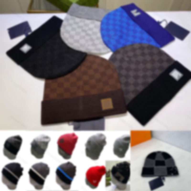 Designer brim cap V brand knitted cap letter for warm autumn and winter, men's and women's same style woolen cap, fashionable cold cap hea