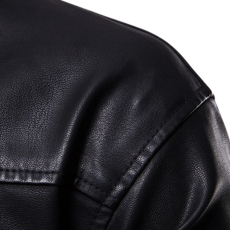 TRAF Top Leather Jacket Mens Leather Autumn And Winter Plus Cashmere Korean Version Of Casual Trend Hooded Biker Work Jacket 250920