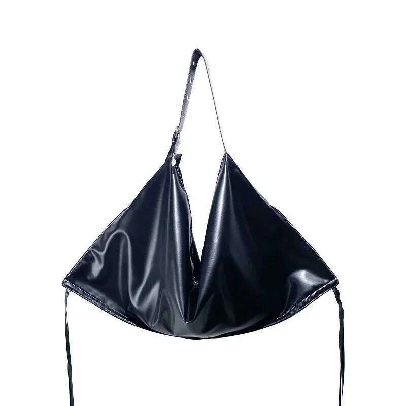 Classic Design Tote For Women 2025 New In Black Faux Leather Oversize Shoulder Bag Large Capacity Tassel Female Bags