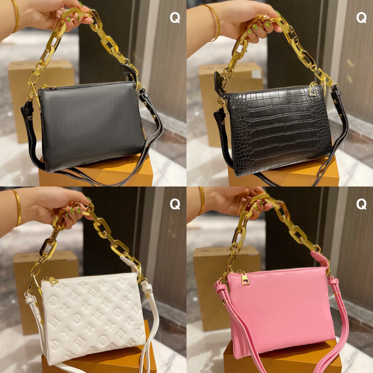 Coussin Bag Designer Bag Women's Designer Purses Shoulder Bags Luxury Crossbody Tote Square Handbags Genuine Leather Two Straps Chain Messenger