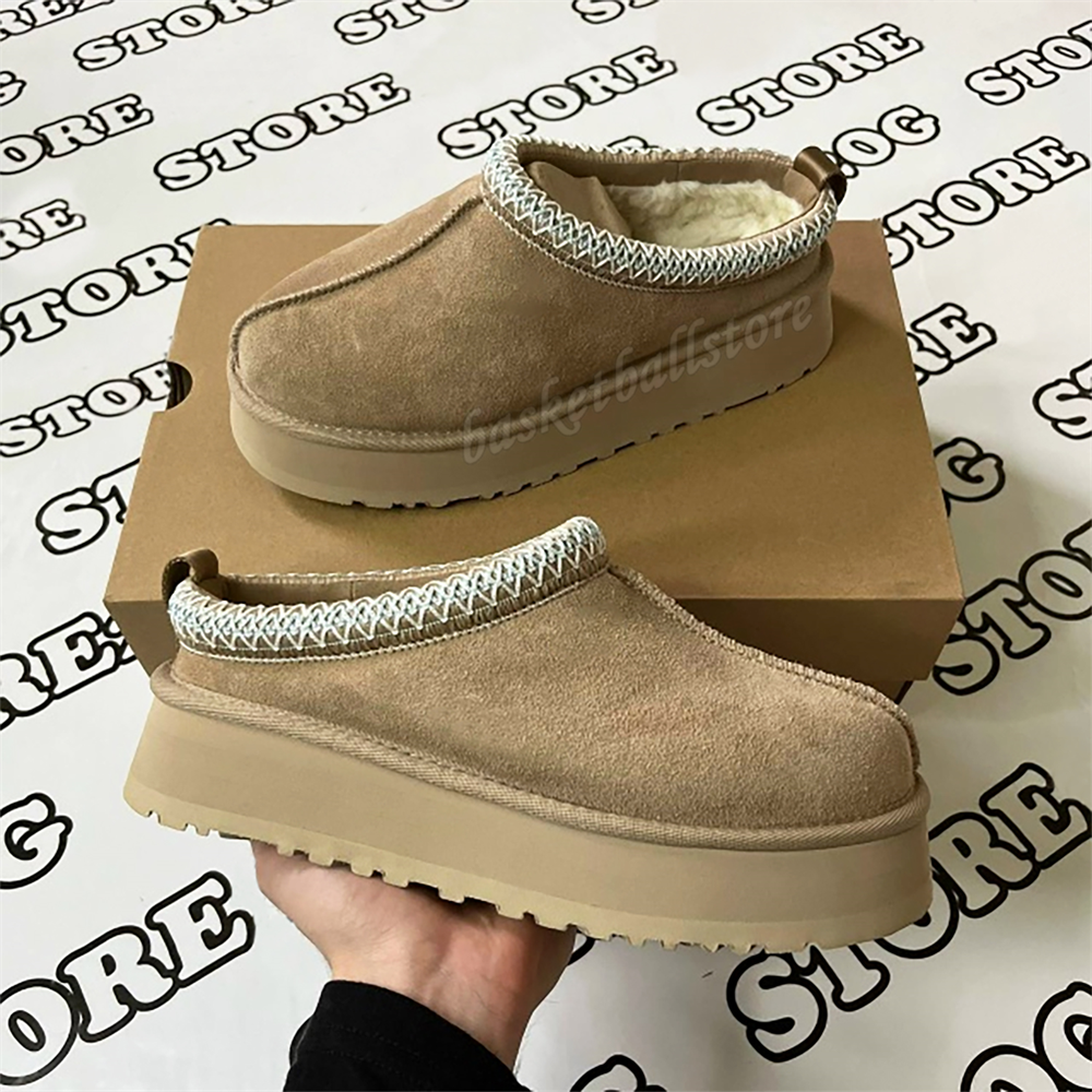 Free shipping Tazz Slippers tasman fur slides classic ultra mini platform boots Suede Shearling Disquette Ankle winter boot designer booties womens