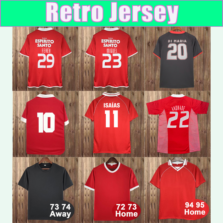 1994 1995 MIGUEL FEHER Mens Retro Soccer Jerseys 73 74 DI MARIA CARDOZO SALVIO ISAIAS NUNO GOMES Home Away Football Shirts Vintage Adult Uniforms