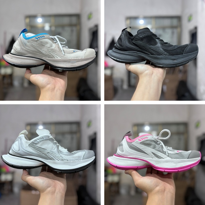 Designer Mens Womens Casual Shoes Circuit Circuit Black Black beige blanc gris gris bas basse coupe usée Effet de coureurs endommagés en détresse