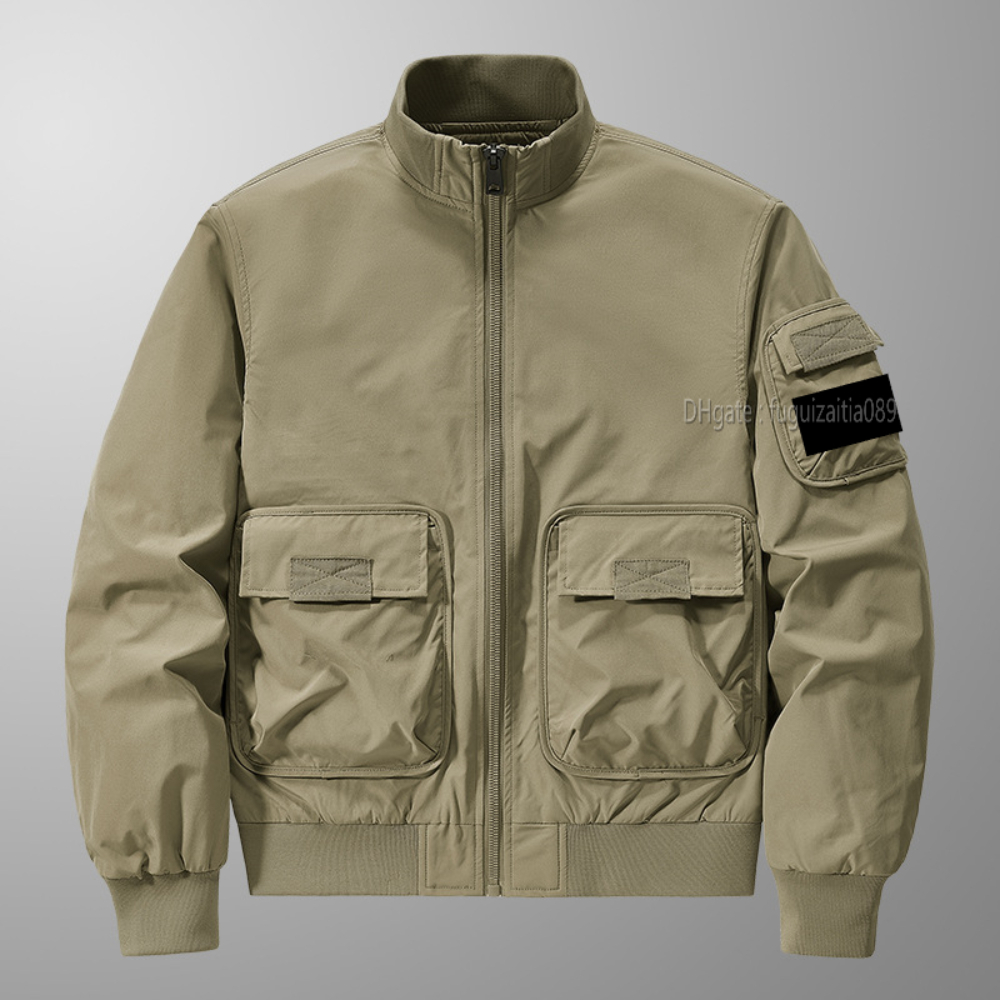 News Spring Autumn Stones Men's Casual Jacket Islands Tooling Multi-Pocket Flying Suit Jacket All-Match Retro American Baseball Suit