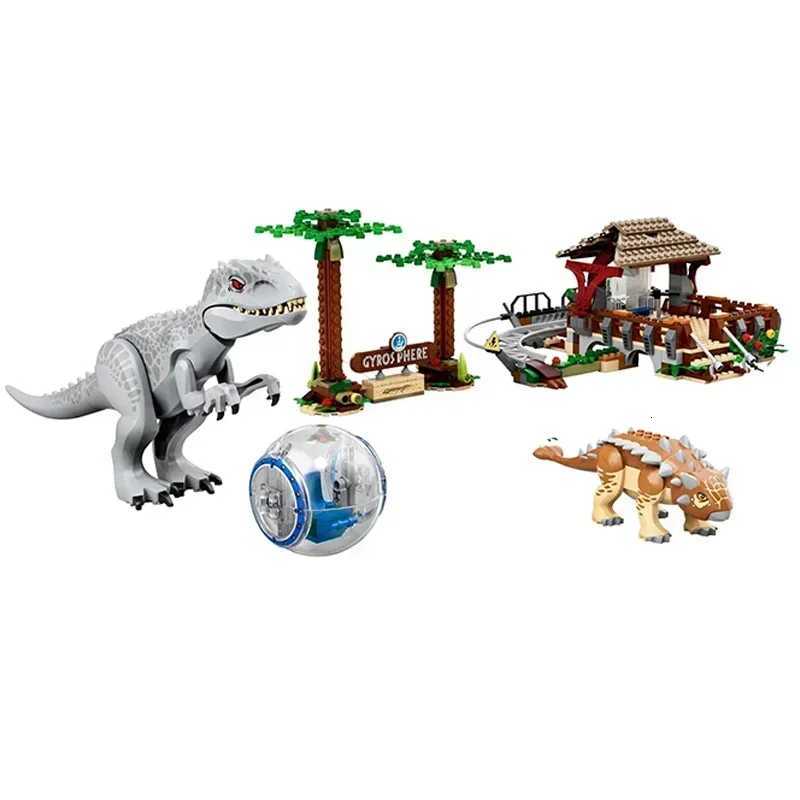 Dinosaur World Indinous Rex Vs Ankylosaurus Building Blocks Cpatible 75941 Moc Assemble Bricks Toys Gifts For Children Kids C2510101-image-1073358378