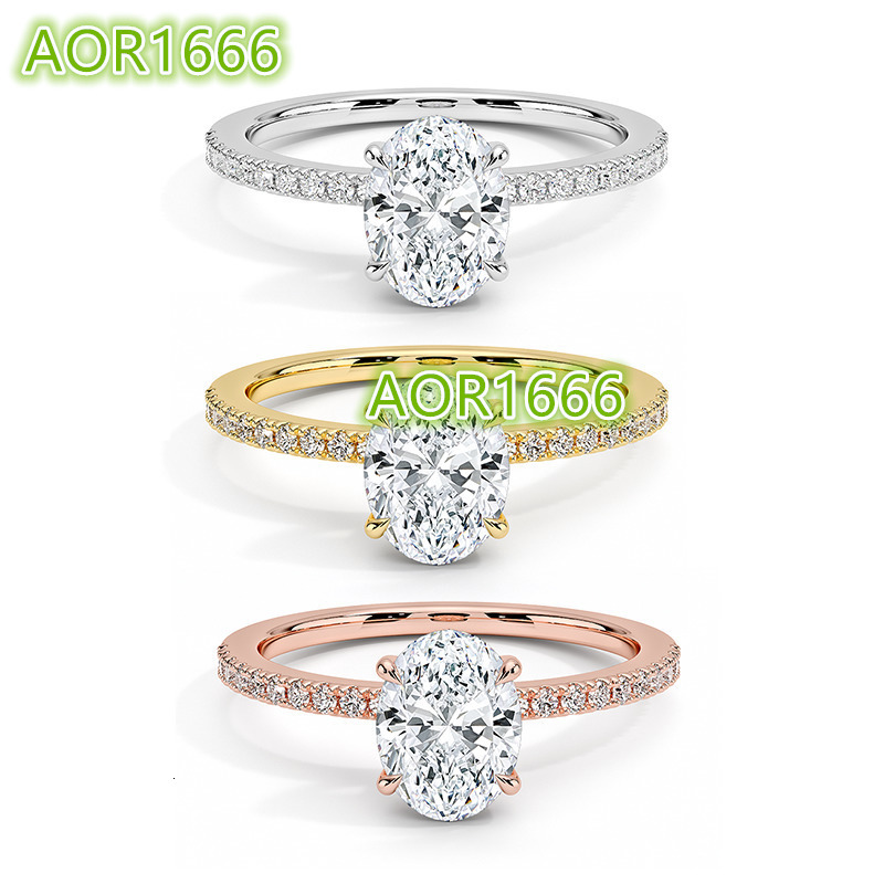 Starsgem 1ct d anneau de fiançailles en diamant coupé ovale 10k 14K Gold Lab Grown Diamond Ring