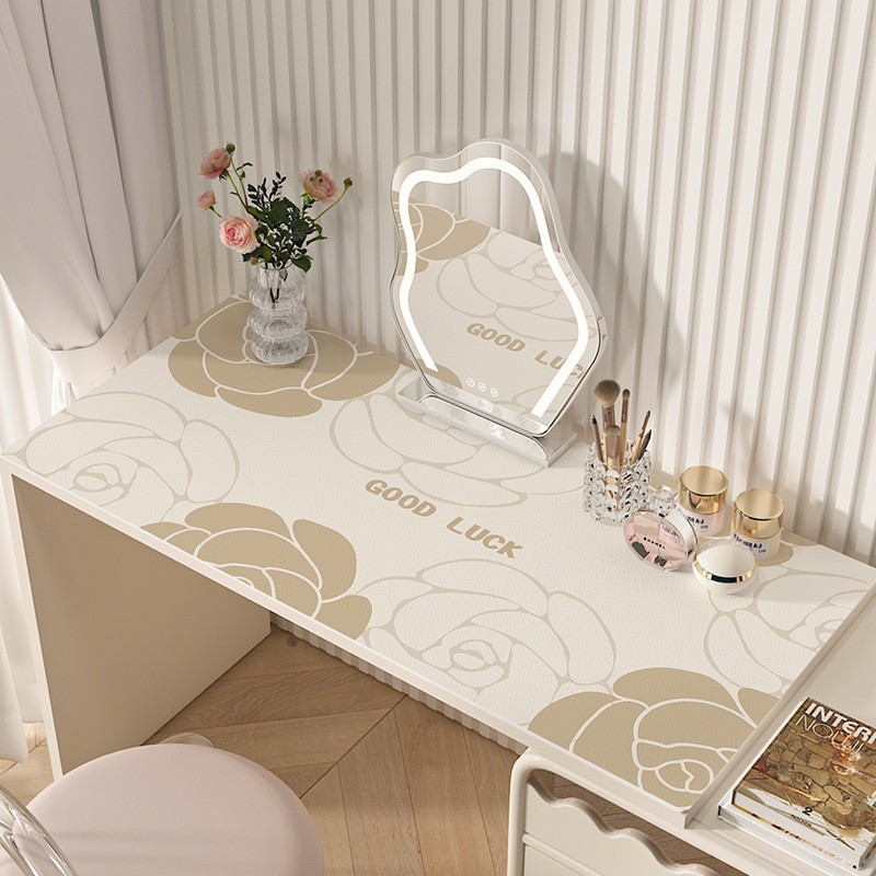 Dressing table mat waterproof tablecloth bedroom washable leather makeup tabletop protective mat JYYH01-image-1073456430