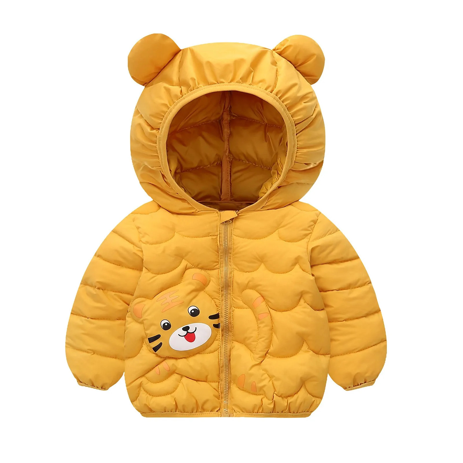 Cute Baby Girls Winter Clothes Kids Light Down Coats with Ear Hoodie Spring Girl Jacket Toddler Children Clothing for Boys Coat 250901