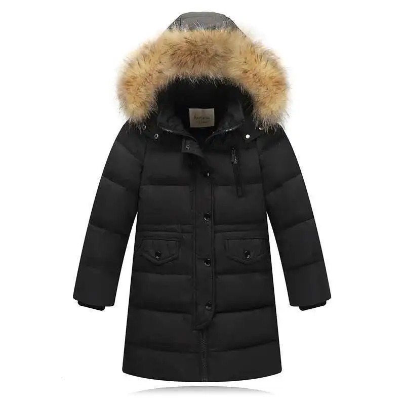 Children clothing Boys Winter Thicken Warm Down Jackets Hooded Outerwear Coats toddler girl clothes Kids parka faux fur coat 250901
