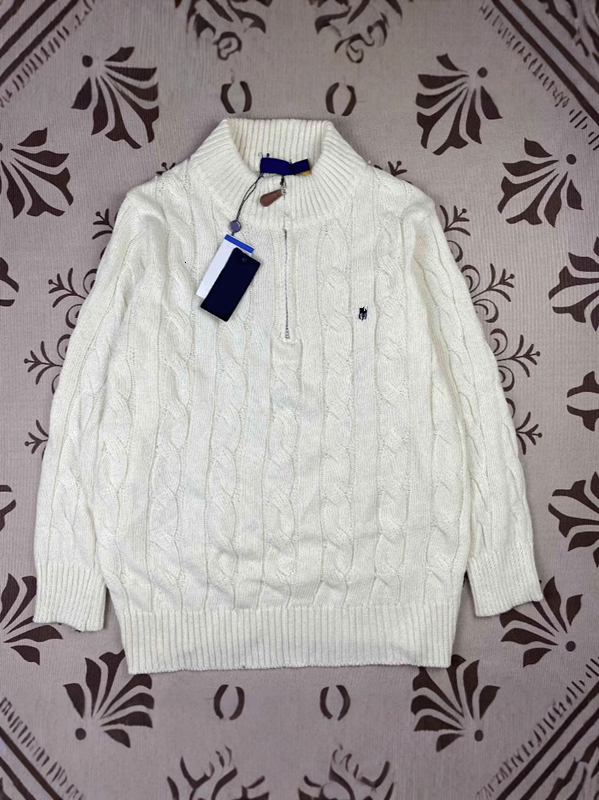 2025 Fall And Winter Knitted Sweaters For Men Cable Knit Couple Stand Collar Embroidered HalfZip Womens Sweater Tops Coat