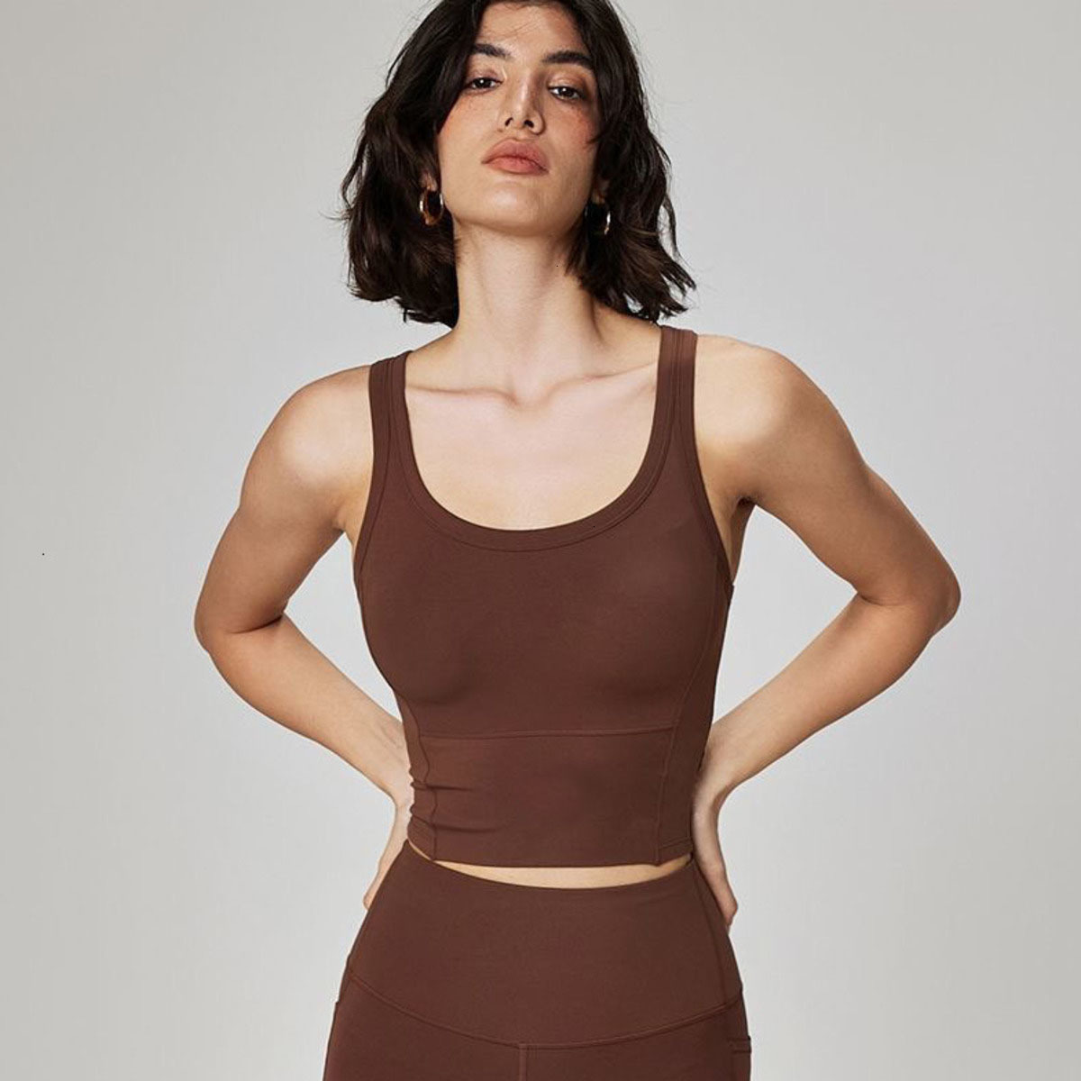 A38 Fixed Cup Women Yoga Tank Tops Outfits Sleeveless Sports T Shirt Workout Fitness Bra Quick Dry Athletic Running Vest Lady Underwear-image-1069272684