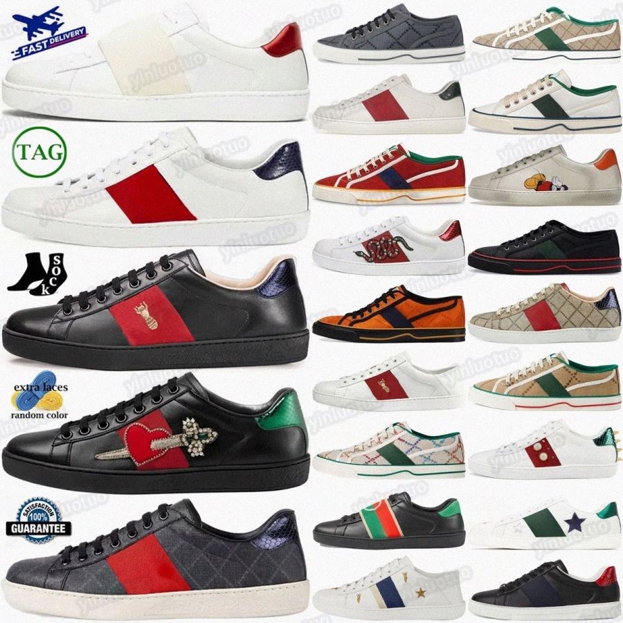 designer shoes Tennis sneakers ACE snake bee chaussure mens Low 1977 High Sneaker men shoe tenis women trainers White Green Red Black rnNdZ#-image-957664520