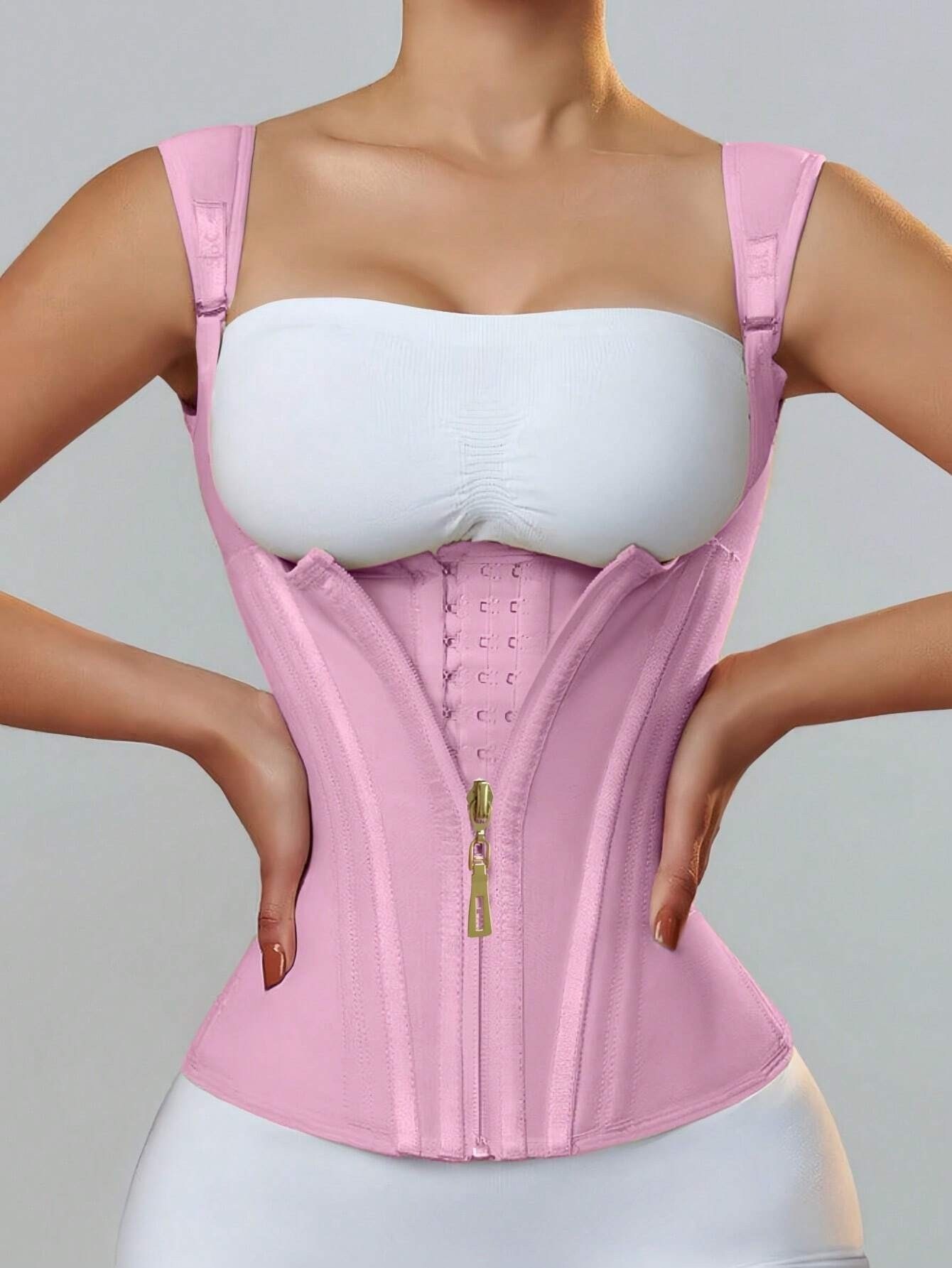 Women Shapewear Tummy Control Fitness Workout Waist Trainer Corset with Hook & Zipper Body Sculpting and Slimming Postpartum Body Shaper-image-1073411841