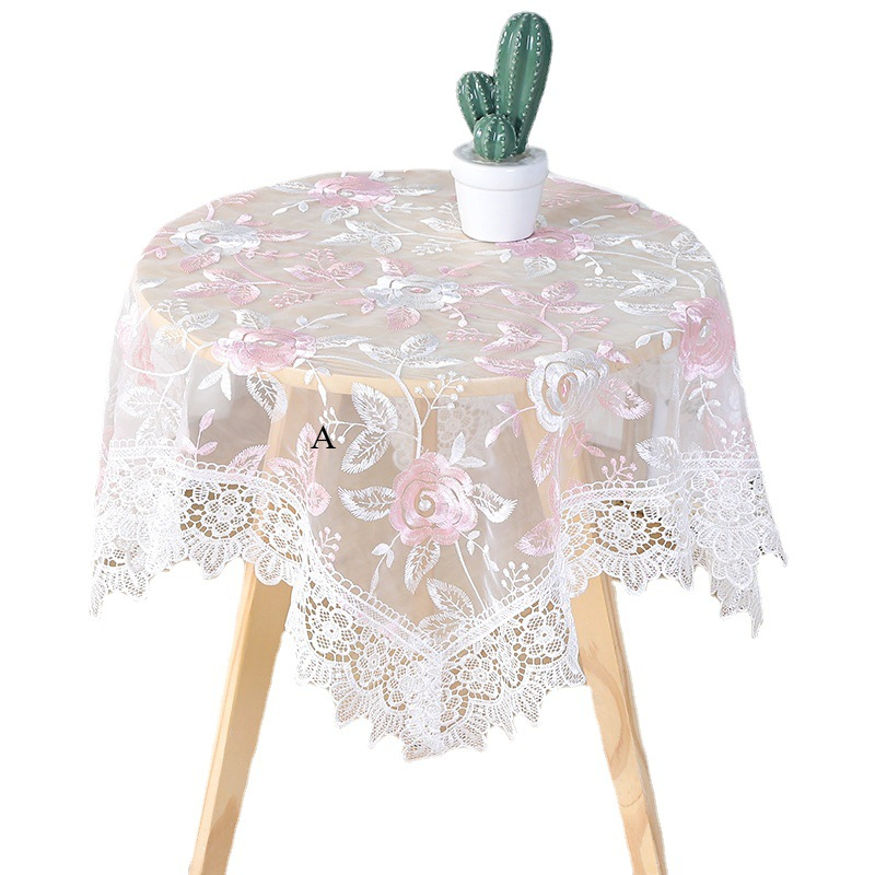 2025 Embroidered Lace Dining Square Coffee Tablecloth Mat ERQ-image-1073415357