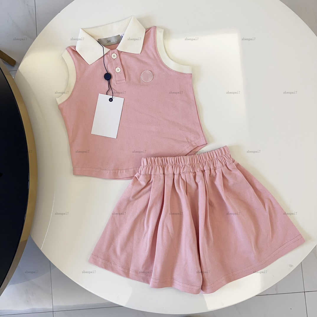 Top baby T-shirt set Sleeveless design boys girls tracksuits kids designer clothes Summer Short-sleeved POLO shirt and shorts A165X05N037-image-1073425351