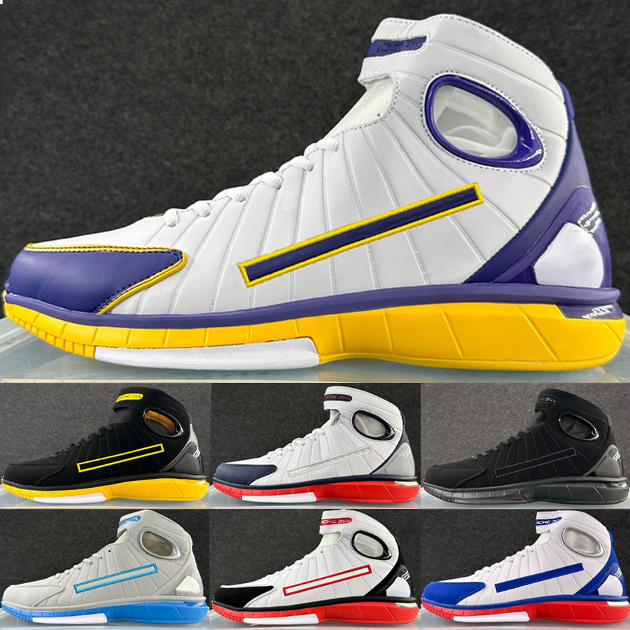 Top Huaraches 2K4 Basketball Shoes For Men Leather High Cut Designer Trainers Black Varsity Maize Star Laker Triple Black Outdoor Sneakers Size 4