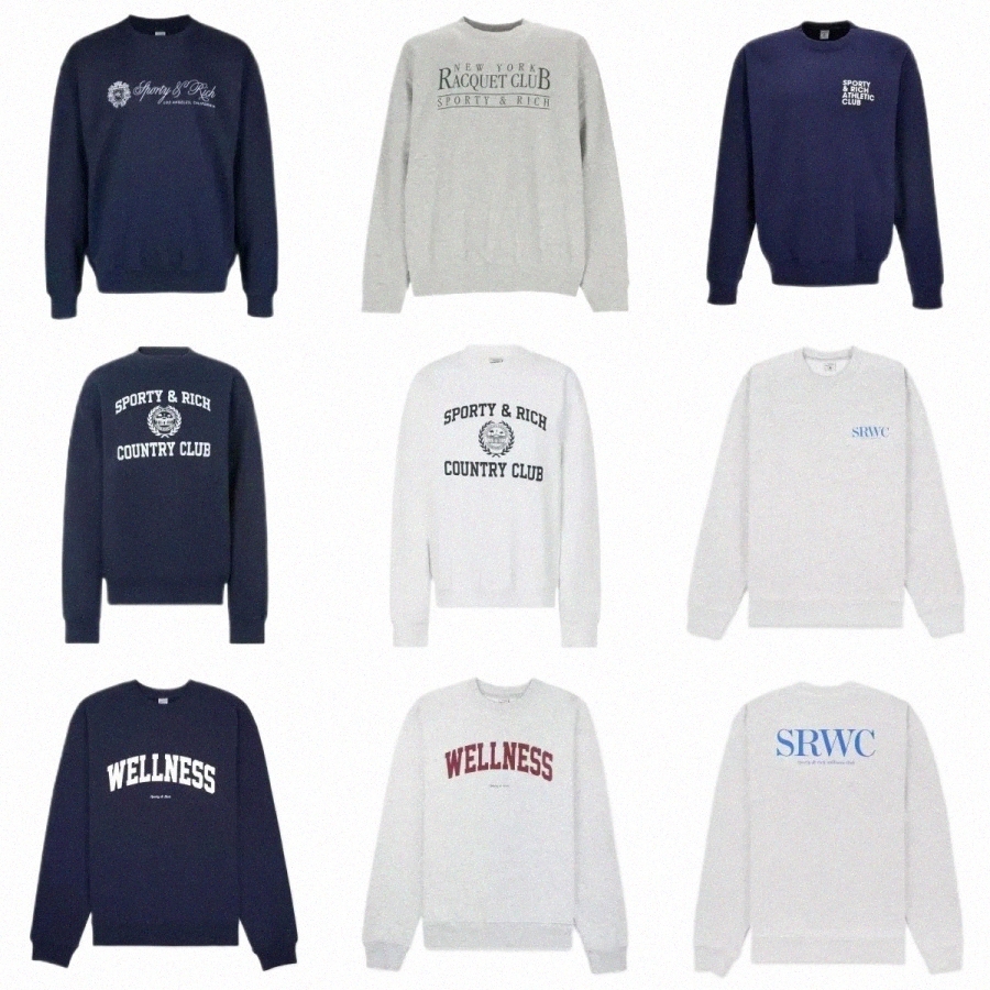 Desginer Sporty And Rich Fashion 26 Women Cotton Hooded New Classic Letter Print Wash Water Stir Fry Color Snowflake Loose Womens Sporty And Rich Sw