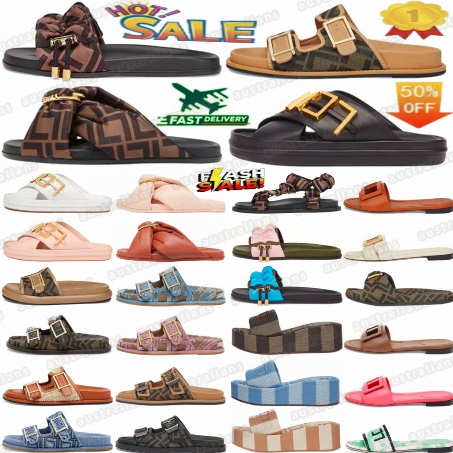 Feel Baguette Signature slippers designer sandals famous women slide sliders Sunshine Slides Crossover Band Sandal black leather embossRr60#-image-958846444