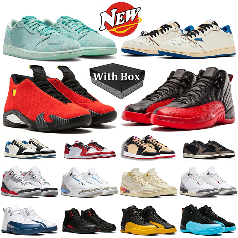 With Box Basketball Shoes 1s 3s 12s 14s for men women Flu Game Chaicago Reverse Mocha Washed Teal Pizza Black Fragment Designer Shoes Outdoor Spo-image-937360182