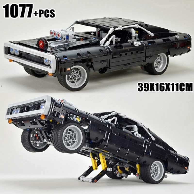 2024 New Technical Assemble Fast and Furious Dodge Building Blocks Charger Racing Car Model MOC Bricks Set Toys For Kids Gifts M260309-image-1096809396