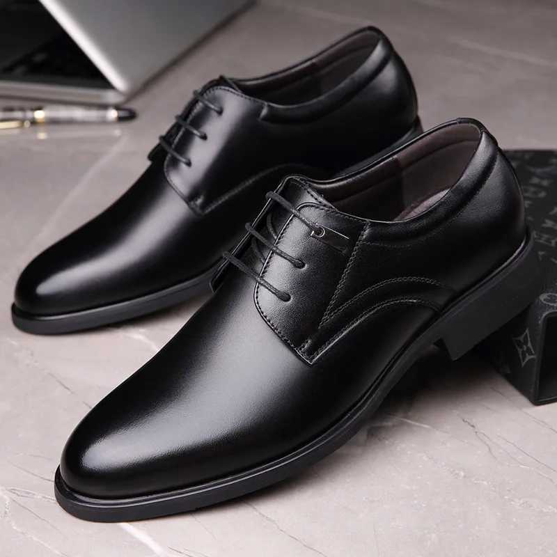 Big Size Solid Color Leather for Men Soft Sole New Designer Fion Casual Shoe M Spring Autumn Lace Dress Shoes Man Y250903