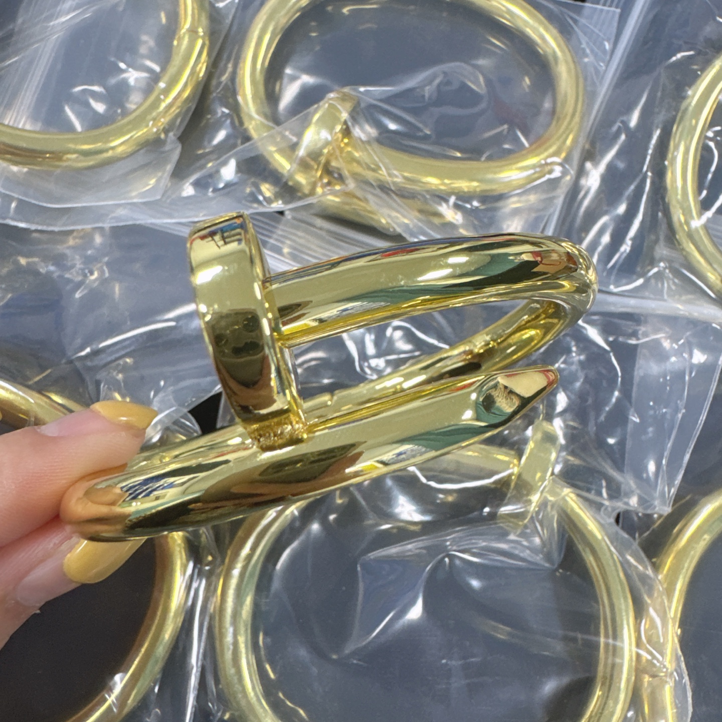 ADITA bangle BIG nail bracelet brass golded very heavy brand seal on inside waterproof top quality 001