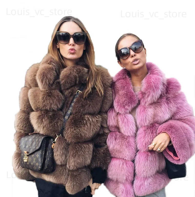 Femmes manteaux de fourrure à manteau court collier collier slim full slve épissure élégante automne hiver hiver épais chaud open stitch t250903