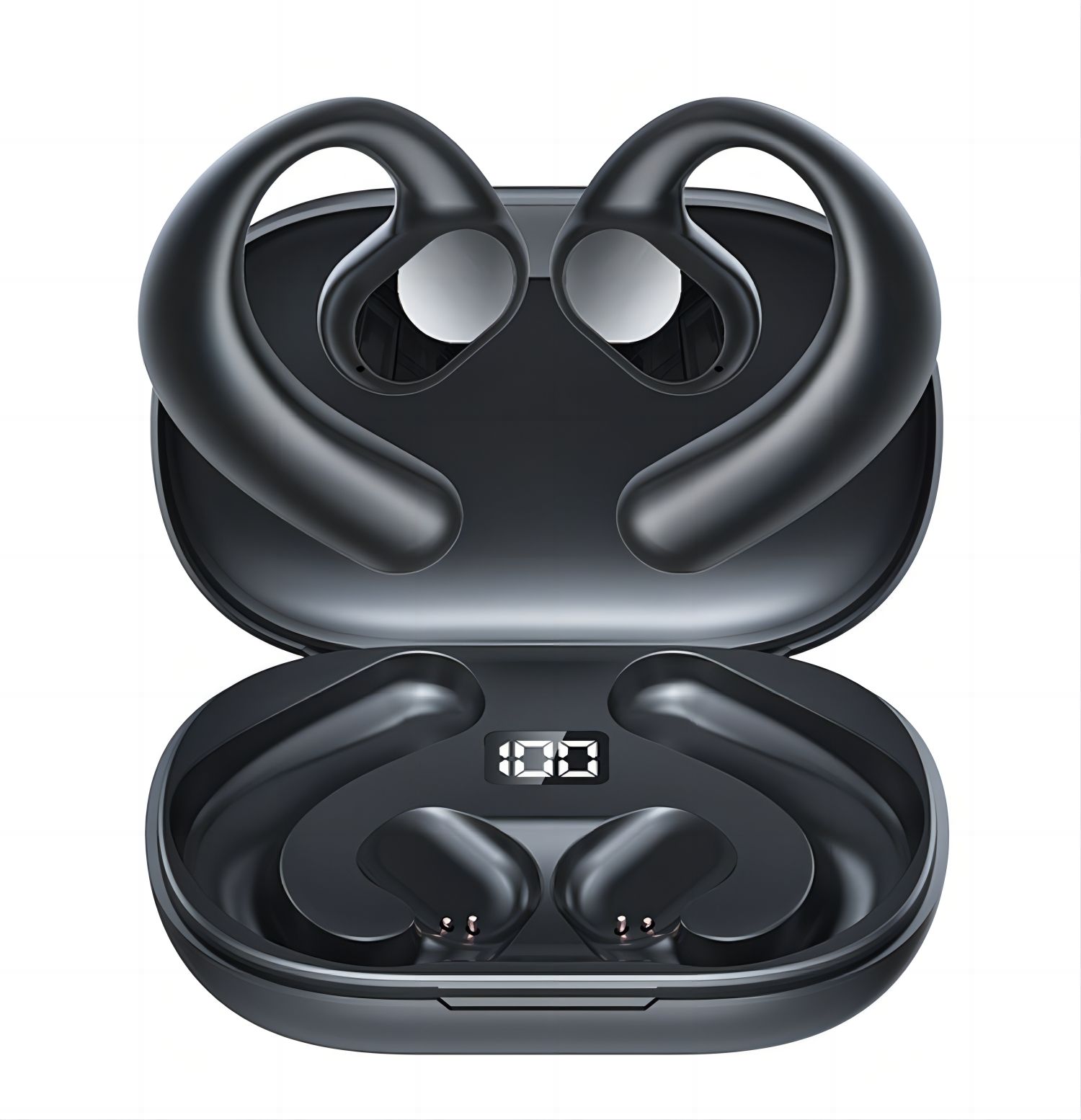 TWS Bluetooth headphone GT01 Ear Hook Built-in Microphone Wireless Earphone LED display high Quality Headphone Sport Earphone-image-1073547868