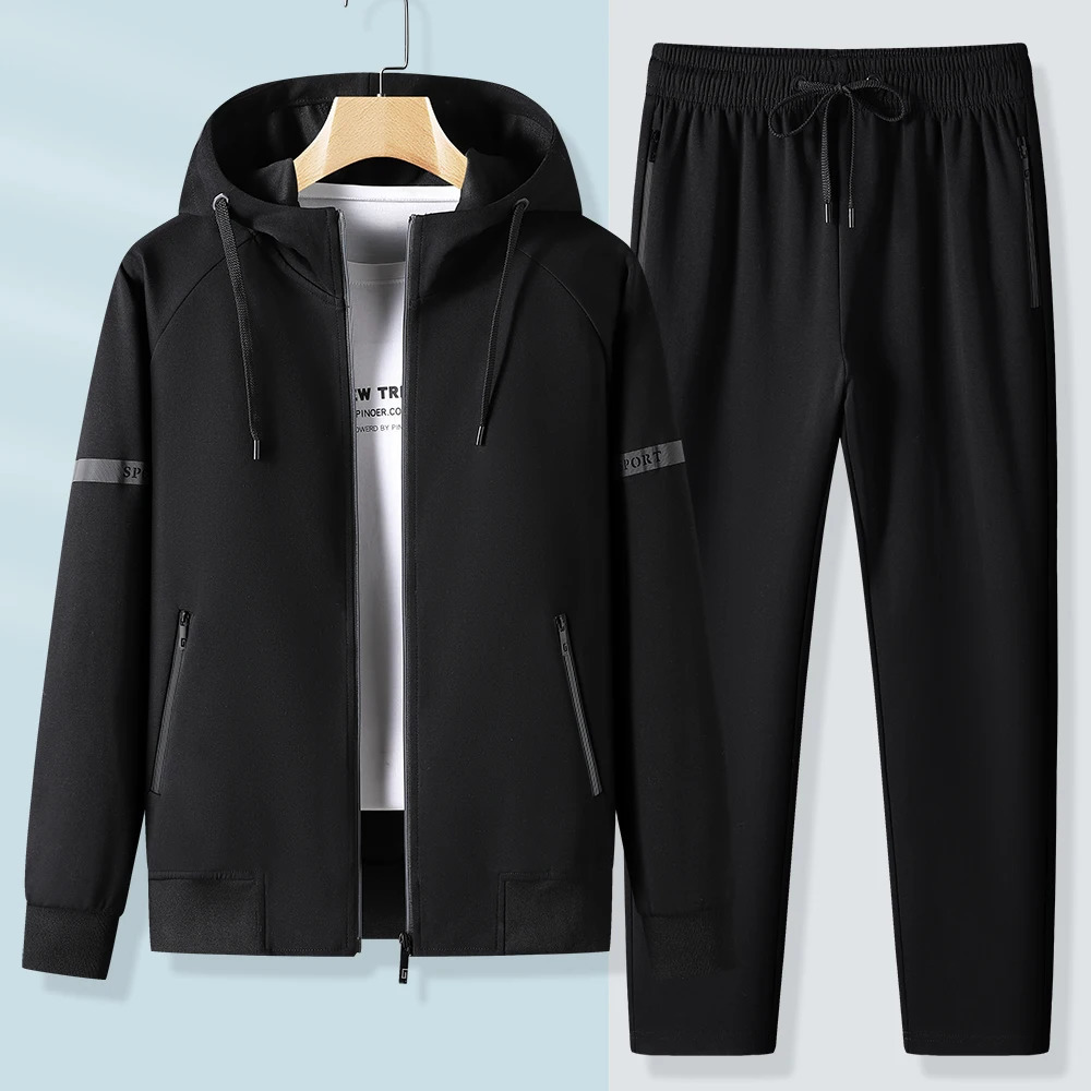 Men Running Tracksuits Hoodies Zipper Outwear SportwearSweatpants Sets Male Workout Sports Outfit Autumn Spring 250902 f6