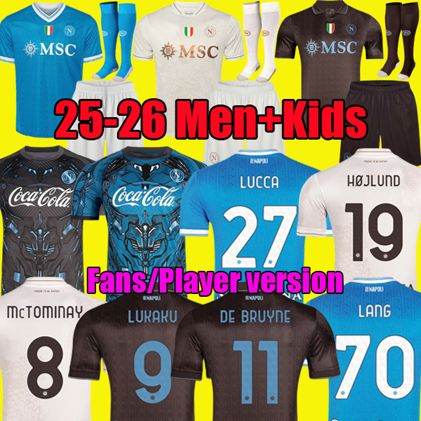 LUKAKU DE BRUYNE HOJLUND Napoli 25 26 soccer jersey Maglia LANG LUCCA MARADONA Naples 2026 BEUKEMA NERES Football Shirts McTOMINAY Napoli jersey-image-987747575