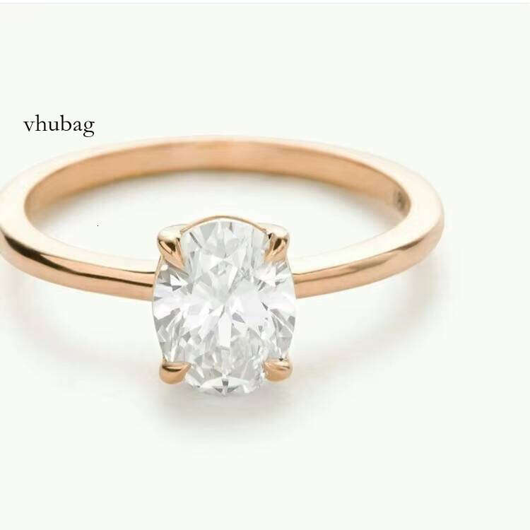 bijoux de mode Moissanite bague de fiançailles plaqué or grand diamètre