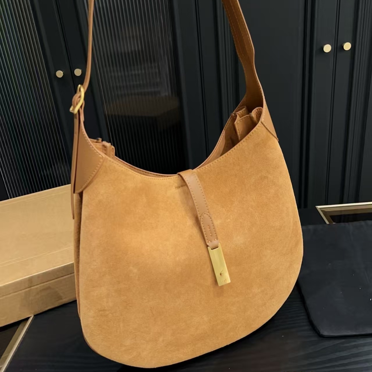 Shoulder Bags Evening Bags High quality cowhide suede polo id bag sac Womens designer shoulder bags Luxury handbag tote leather Hobo weekend moon bu