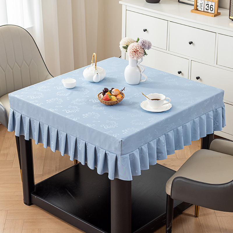 Small Square Lace Table Cover - Waterproof, Oil Heat Resistant for Electric Stove, Coffee Table Leather Surface. UHVZ01-image-1103778655