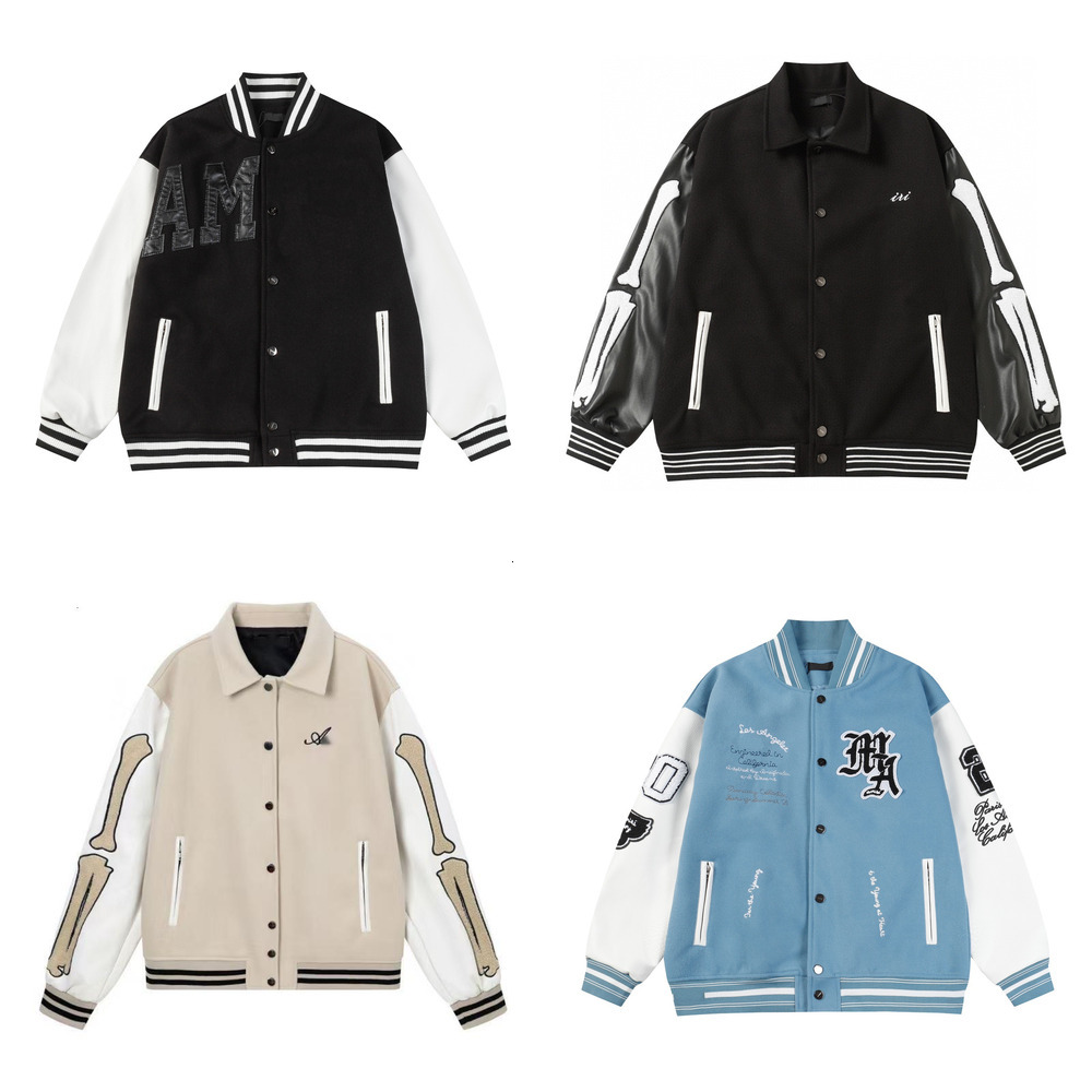 NEW Baseball Jacket Designer mens embroidered Wool Fleece Flocking Coat Uniform Fashion Single Breasted Warm Leather Jackets Couples Baseball Varsit