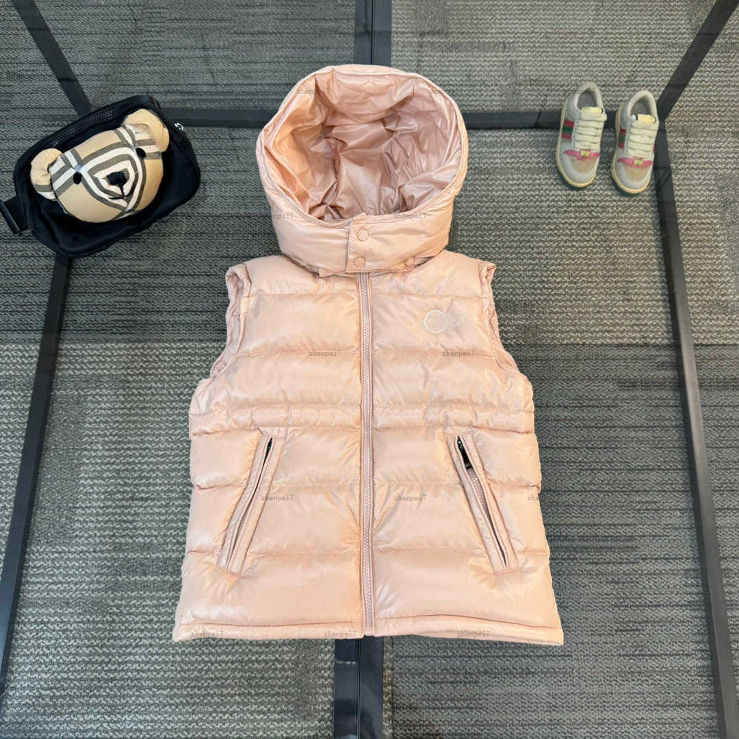 Top baby vest Winter child waistcoat Simple design kids designer clothes Sleeveless boy coat Hooded design girl jacket A239X07N287-image-1073729246