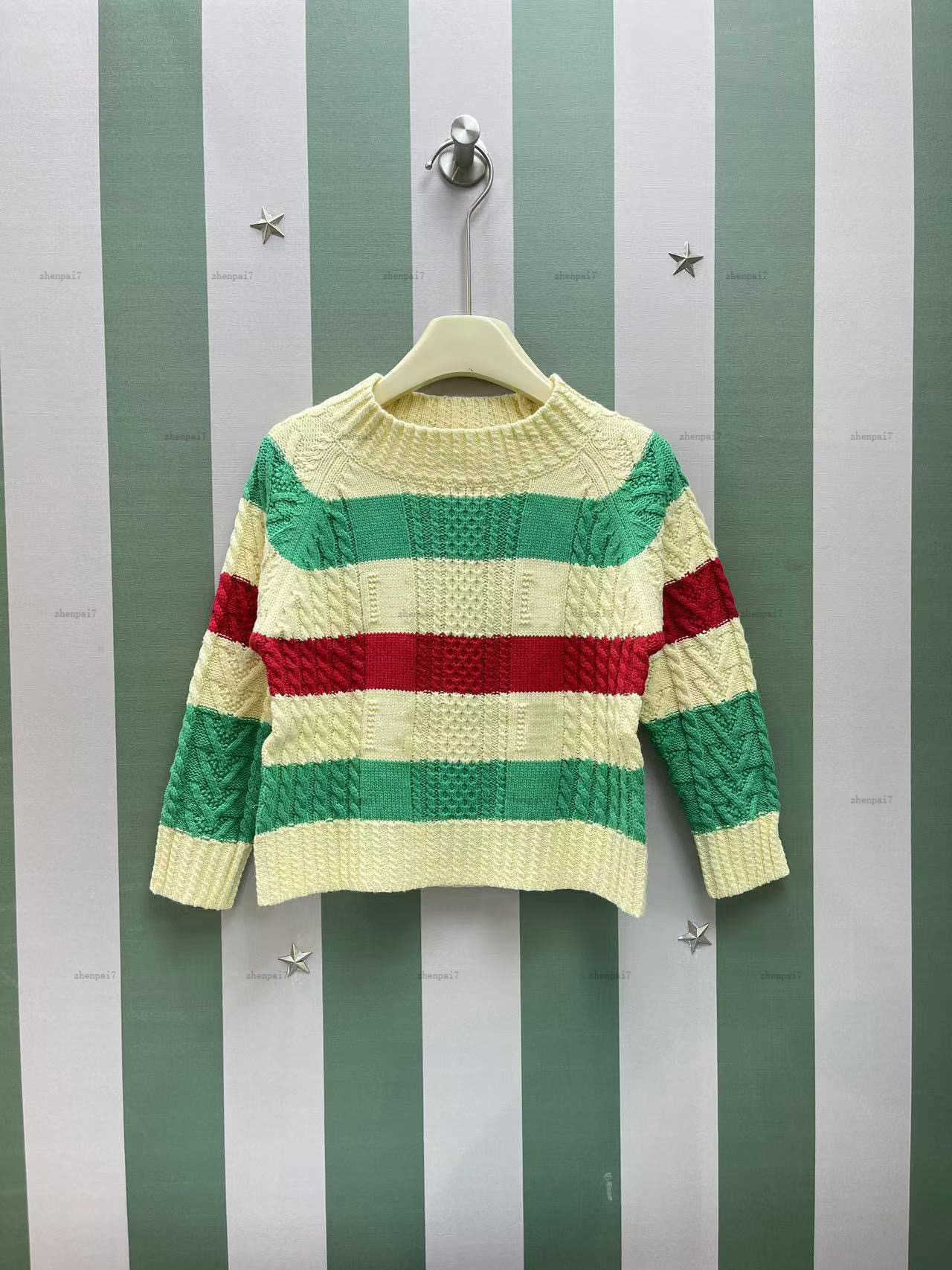 Top baby sweater Colorful stripes kids turtleneck girls boys Long sleeved hoodie Alphabet jacquard child pullover A827X23N221-a-image-1073729363